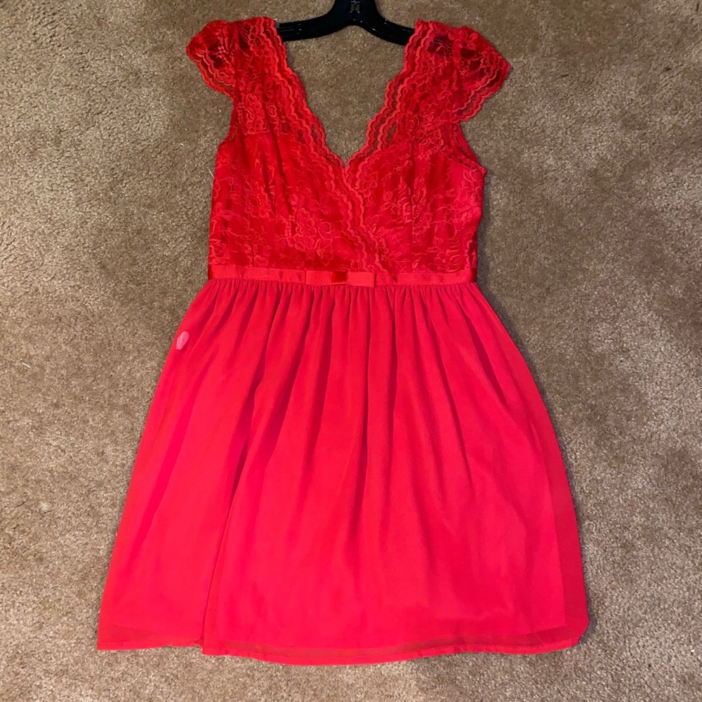 Open Back Red Dress